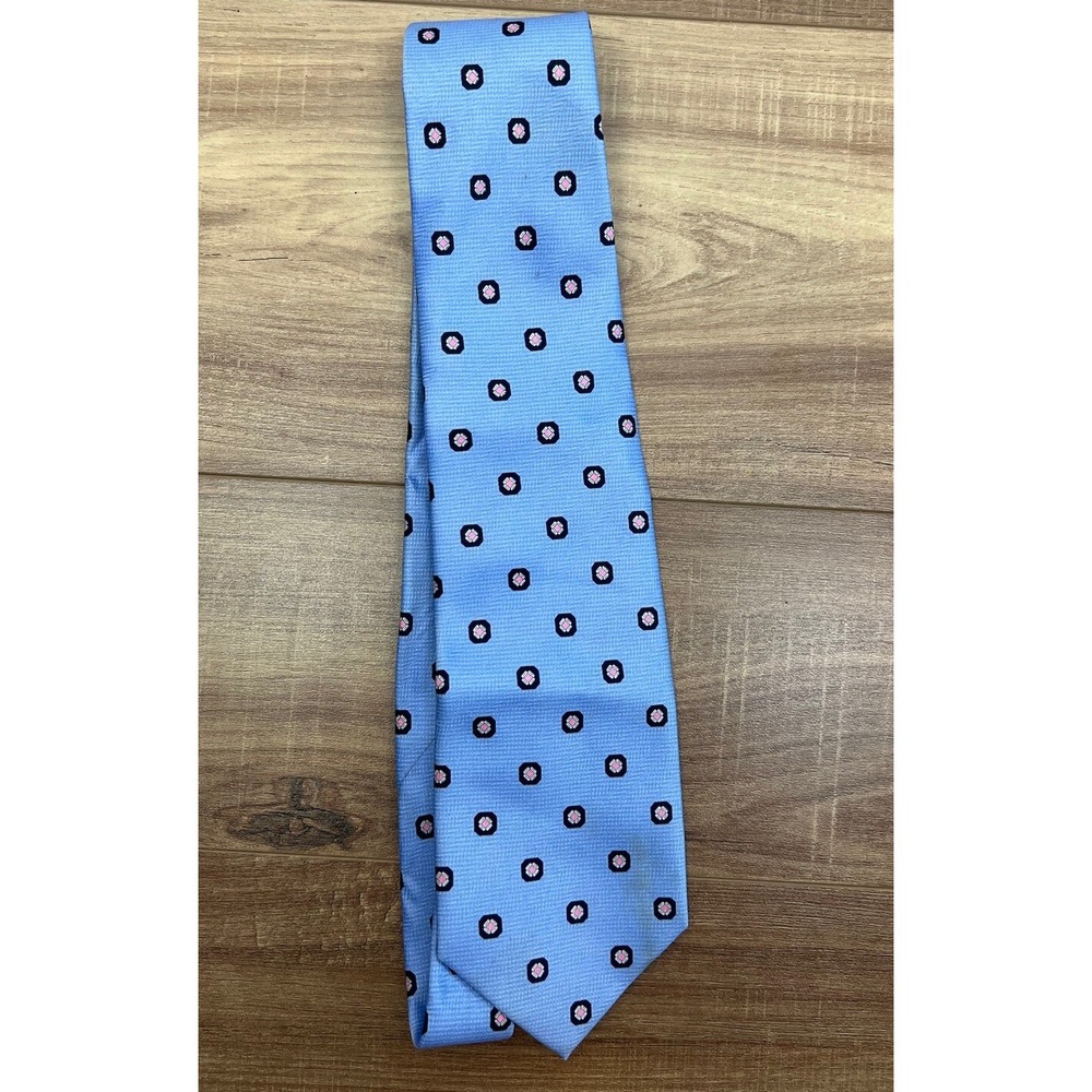 Franck Michel Italy Men's Neck Tie‎ Blue Pink FLAW